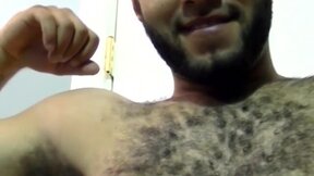 Bushy black homosexual sucked off while masturbating