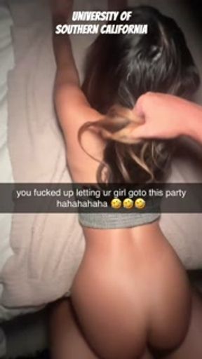 college slut caught cheating at a college party on snapchat