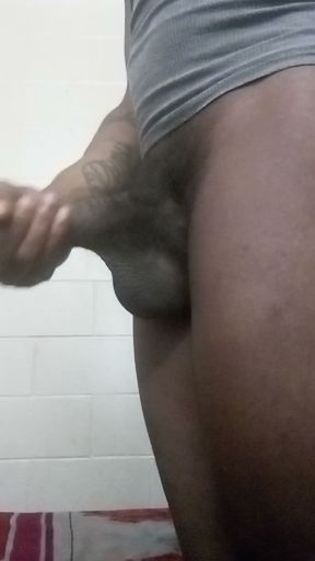 Pretty black cock monster BBC Jack off session   Clip 1