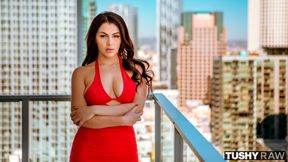 Stunning busty brunette Valentina Nappi is enjoying intensive dick riding