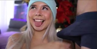 Cute Blonde Girl Sucks Dick - cock teasing closeup