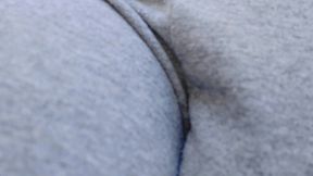 tight yoga pants wet with pee in the park and on the street