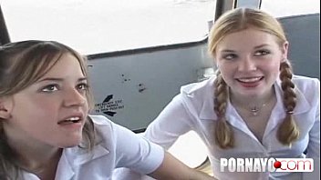 Cum Guzzling Teens Get A Facial From Bus Driver