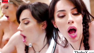 Three's A Charm - Transgender Throated By Two Hunk Guys In Hardcore Sex Scene