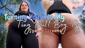Turning You into My Tiny Butt Boy Toy - You Watch Giantess Sydney Screams Squat Over You, Too Mesmerized by Her Ass to Run, Before Being Turned into Ass Addict - GTS FemDom POV, Giantess POV, Macrophilia - HD 720 MP4