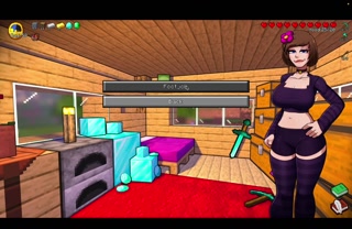 Hornycraft Jenny's Slutty Footjob: Minecraft Hentai Babe Rubs Cock with Her Feet Till Cumshot