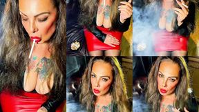 Sexy Stepmom in Leather and Pantyhose – Eye Contact – Dunhill White 100 ( Custom)