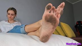 Cum Clean My Dirty Soles - Filthy Feet - HD MP4