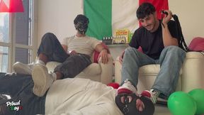 Two Masters Dominate Their Slave – Human Doormat Training part1