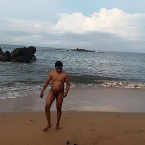 Indian twink nude in public on the beach