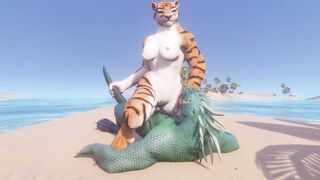 Wild Life / Scaly Furry Porn Dragon with Tiger women