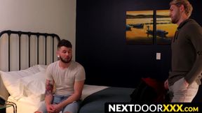 NextDoorXXX.com - Young man wakes up to his lover's mouth wrapped around his cock