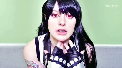 Tifa Lockhart in leather cosplay denies release until he humiliates himself
