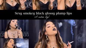 Sexy smokey black glossy plump lips - A custom clip