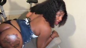 Happy Father�s Day daddy now breed my tight ebony pussy please