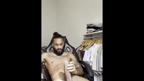 Super hot tattoed mexican wank off bbc