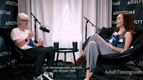 Petite redhead discusses porn and her lesbian sessions