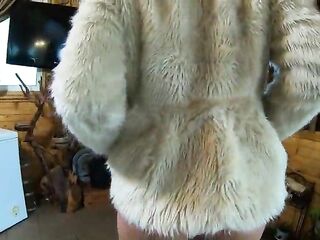 Fur Coat Tease, Doggy Style & Pee Play on Satin-Lined Furs – Cabin Fantasy