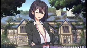 Summer Clover [ HAREM HENTAI GAME ] Ep.25 Nylon stockings FOOTJOB in the LIBRARY !