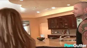 Busty Babe Amy Reid Swallows a Huge Load