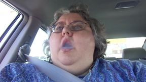 Nurse Vicki ssbbw smoking in the car
