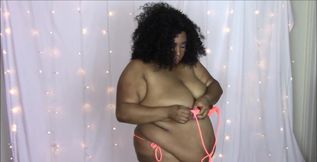 BBW And Her Neon Orange Bikini