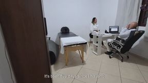 Patient gets fingered by proctologist during anal exam.