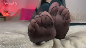 Feel my nylon feet so close to you
