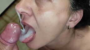 Stepmom Sucks and Swallows My Cock&#x1F32D; &mdash;  Finally Alone with Her
