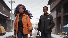 The Best Ebony Fucky-fucky on a Snowy Street! the Purple-haired Queen's Pleasure in Ebony XXX.