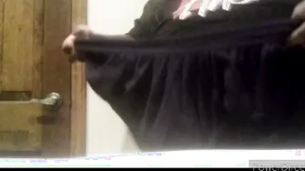 Chubby Crossdresser Wears Maxi Pad Solo at Home