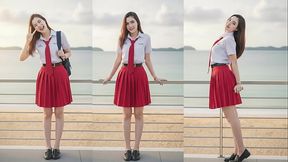 นักศึกษาเย็ดกับแฟนหนุ่ม เด็ดมาก แฟนบอก โยกดิ จะเสร็จแล้ว ลงไปกินน้ำด้วย สร้างโดย AI