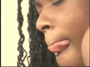 Black lesbians in action, pussy licking tits kissing