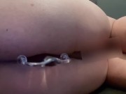 Dirty ass chubby Japanese Daddy gets a dry orgasm with an Enemagra after fingering his anus