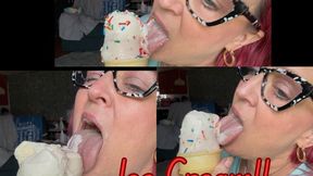 Licking Ice Cream with Sprinkles