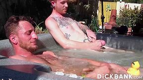 Tattooed Gay Corey Gunz And Dom Ty Jerks Off Outdoors