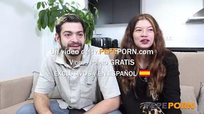 Lovely couple Cloe and Michel make their porn debut with a tasty creampie