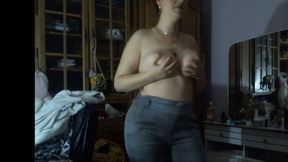 Beautiful strip tease, topless, erotic dance.