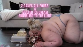 2 Cakes All Fours And Melted Ice Cream Funneling To The Limit - MP4 1080 (smaller file size)