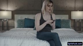 TS Ella caught by her stepbro Dante having phone sex so he joined her