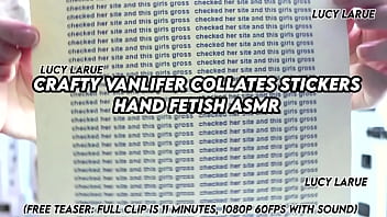 Crafty Vanlifer Collates Stickers Hand Fetish ASMR