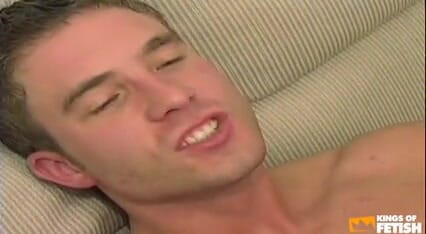 Sexy blonde rides a guy before pegging his tight ass