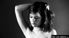 ”Horny natural satisfying babe fingerbangs her unshaved snatch to a loud orgasm”