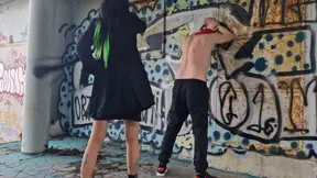 Back Flogging Dominatrix Nika Punishes Her Slave With Whipping Punishment In An Abandoned Building