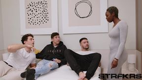 ebony whore zaawaadi gets banged by 3 rough studs!
