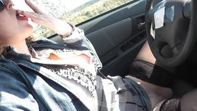 Sweet mom Milf pulled over and teased her pussy&#x1F32E;&#xFE0F; in front of people
