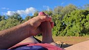 A Slavic Hot Man Jerking Off With Moaning Ends Up With Huge Cumshot In Nature 🏕