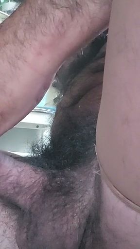 Big Cock Cumming in Nylons and Heels