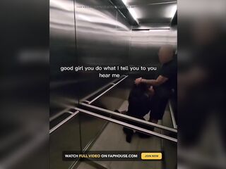 Shy Girl Gets Convinced in Elevator to Gulp a Stranger's Cum