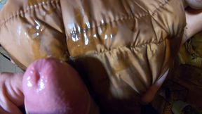milfycalla- smoking and a lot of cum on my new light brown long jacket 181